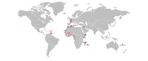 Carte du monde du réseau PANO 